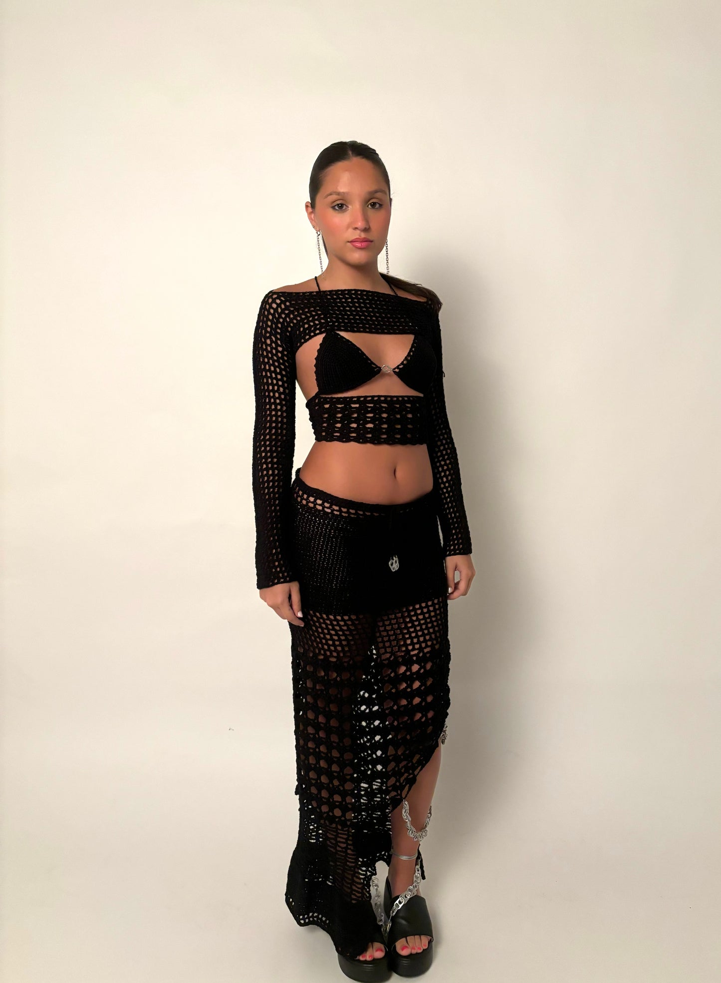 Ágape Black Maxi Skirt