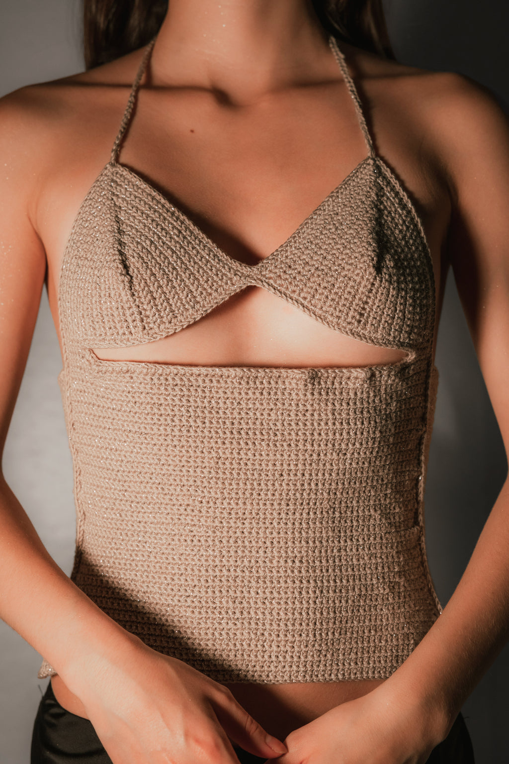 Triangle Cutout Top — Button Back