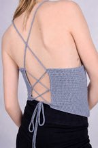 Triangle Cutout Top — Lace-Up Back