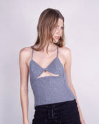 Triangle Cutout Top — Lace-Up Back